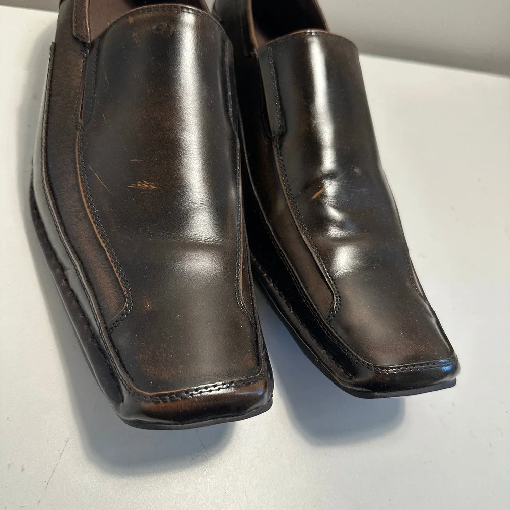 Giorgio‎ Brutini Brown Leather Loafers Dress Shoes Slip On Style sz 9